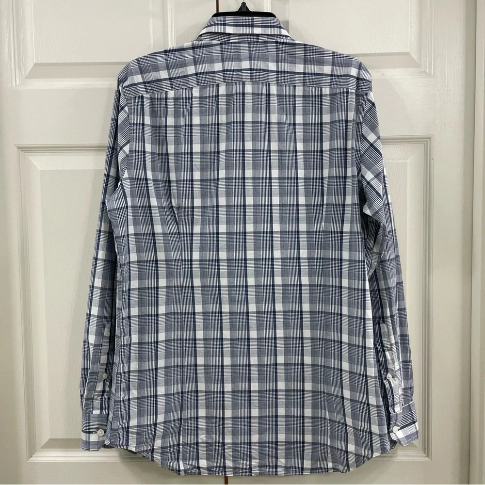 Banana Republic Men’s 100% Cotton Button Down Shirt White/Gray Size M